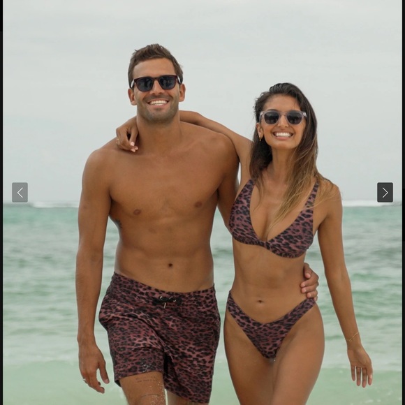 EAST X EAST MEN SHORT SIZE LARGE Beau / Leopard PRE OWNED - Picture 2 of 7